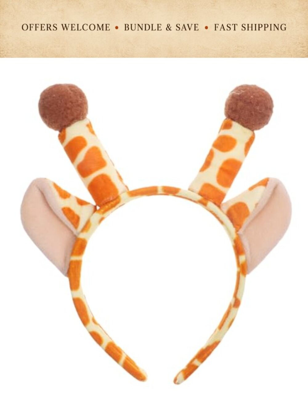 Plush Giraffe Antler Headband Animal Ear Costume Cosplay Hair Accessory